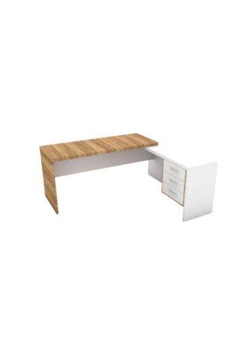 Mesa Escritório em L com Balcão e Gavetas - Foto 1