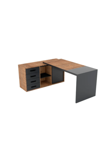Mesa para Escritório em L com Gavetas e Porta - Foto 1