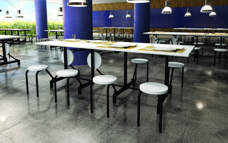 Mesa Refeitório com Bancos Escamoteáveis - Foto 1