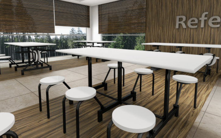 Mesa Refeitório com Bancos Escamoteáveis - Foto 1