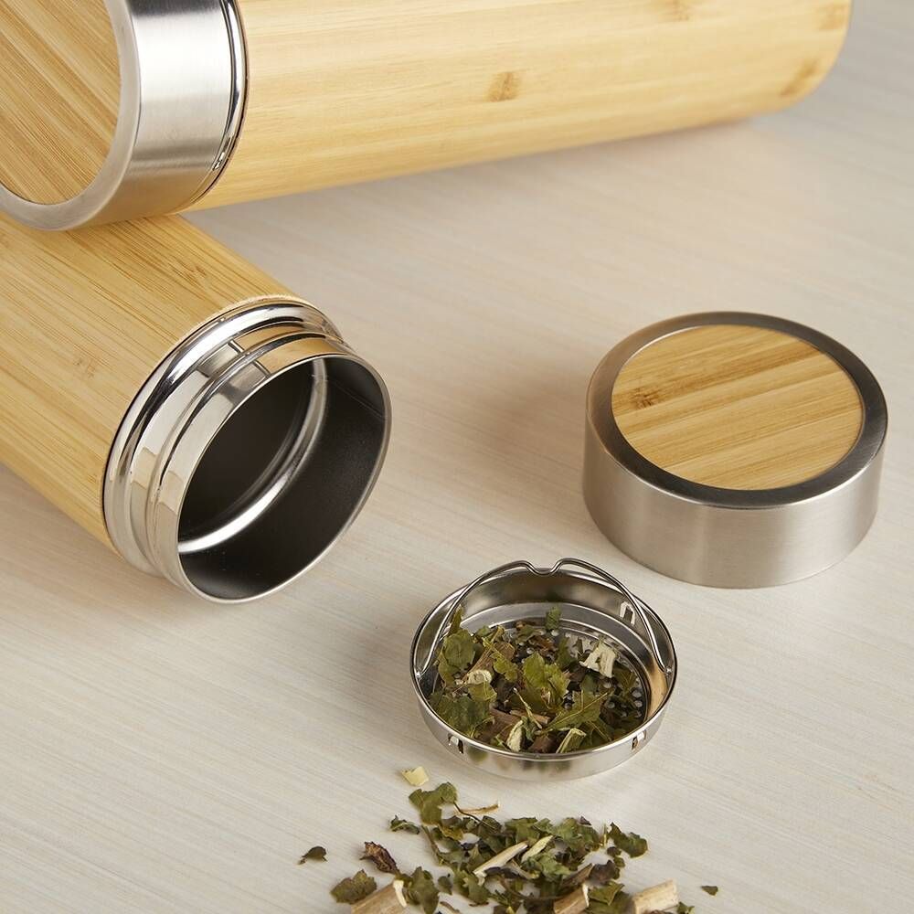 Garrafa Bambu Térmica 500ml com Infusor - Foto 5