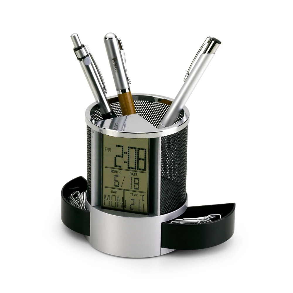 Porta canetas com relógio 3328 - Foto 1