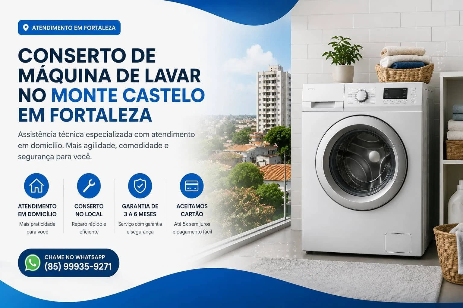 Conserto de Máquina de Lavar no Monte Castelo em Fortaleza