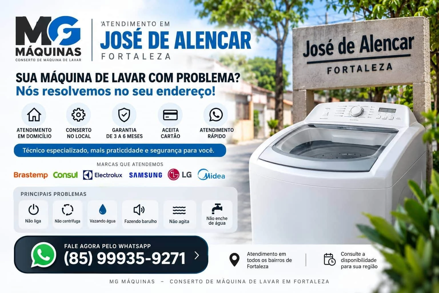 Conserto de Máquina de Lavar no José de Alencar em Fortaleza