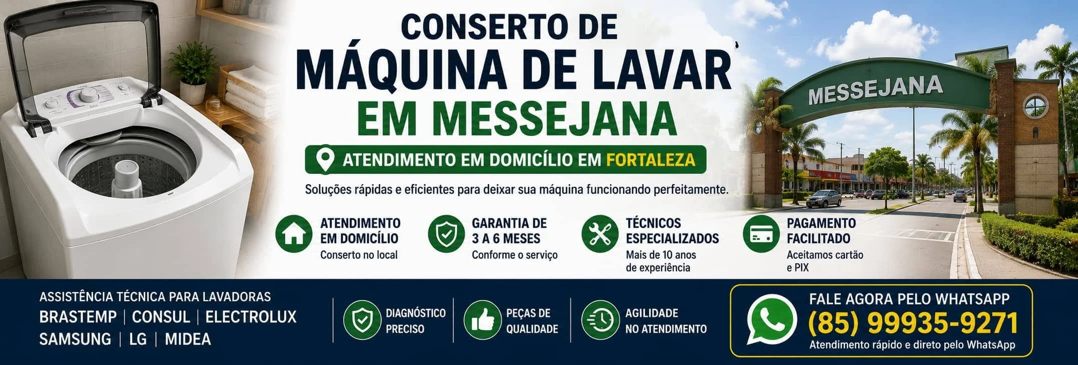 Conserto de Máquina de Lavar em Messejana em Fortaleza