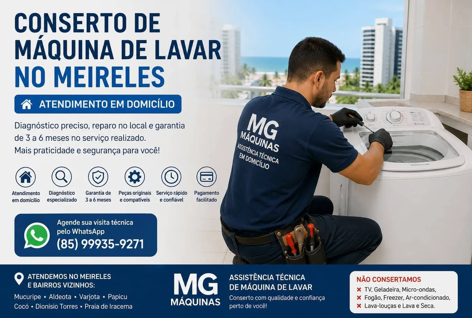 Conserto de Máquina de Lavar no Meireles em Fortaleza