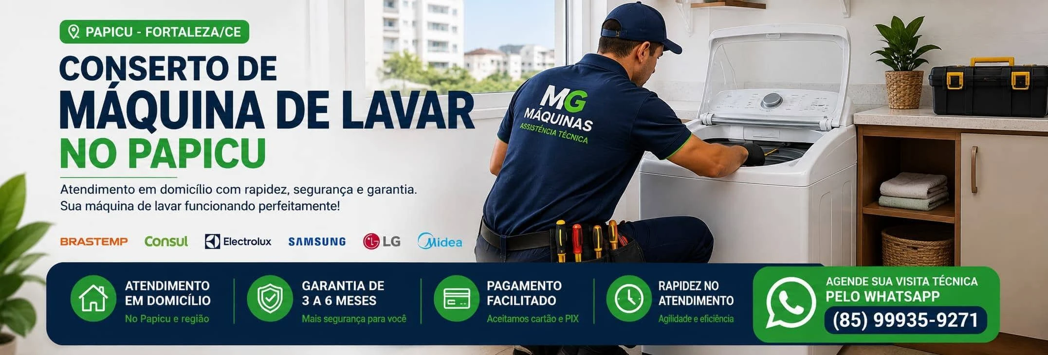 Conserto de Máquina de Lavar no Papicu em Fortaleza