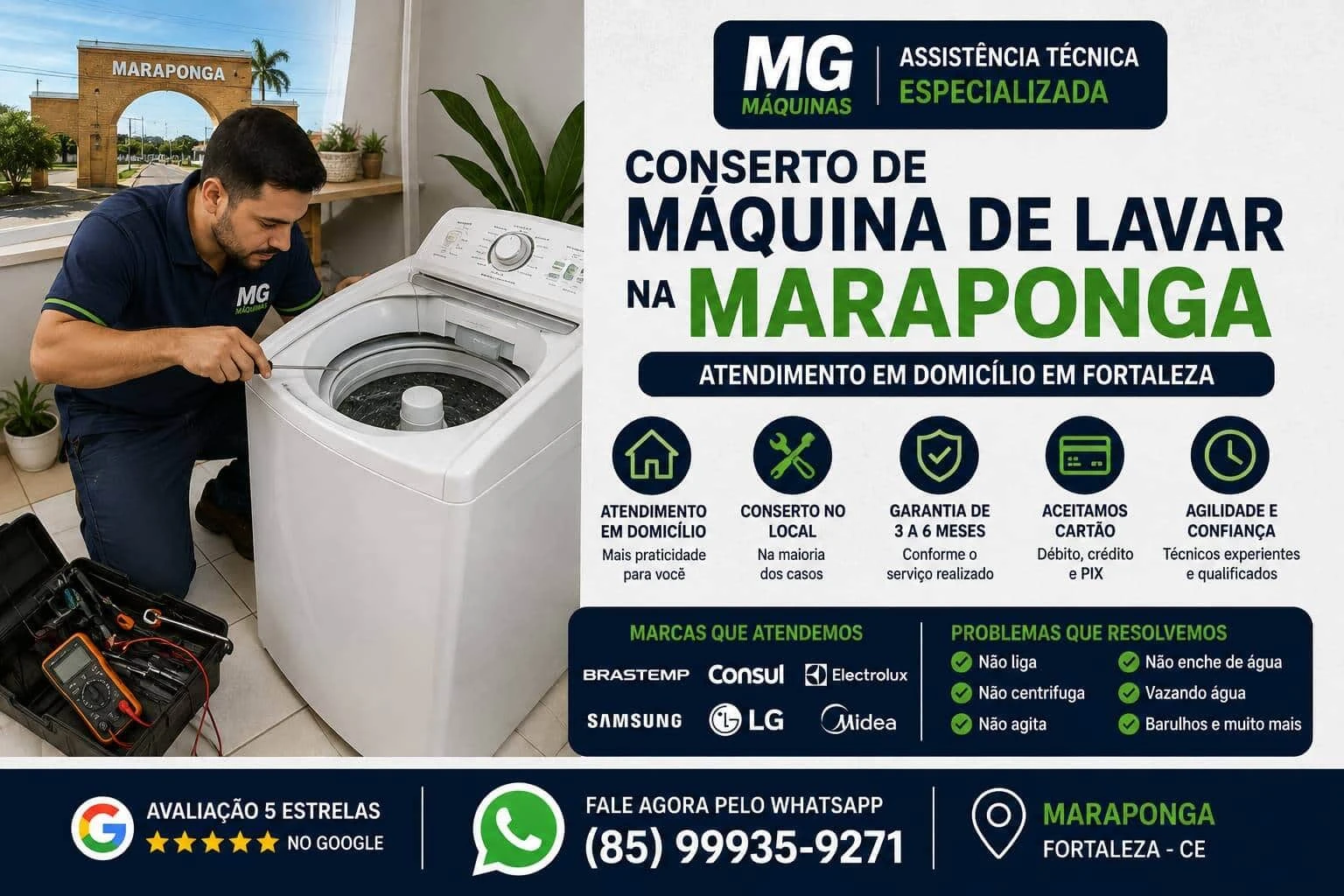 Conserto de Máquina de Lavar na Maraponga em Fortaleza