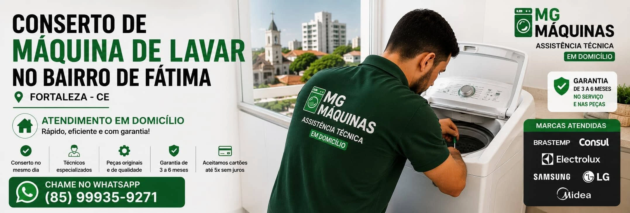 Conserto de Máquina de Lavar no Bairro de Fátima em Fortaleza