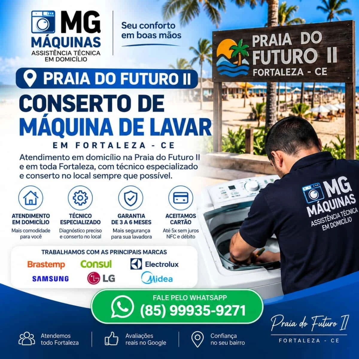 Conserto de Máquina de Lavar na Praia do Futuro II em Fortaleza