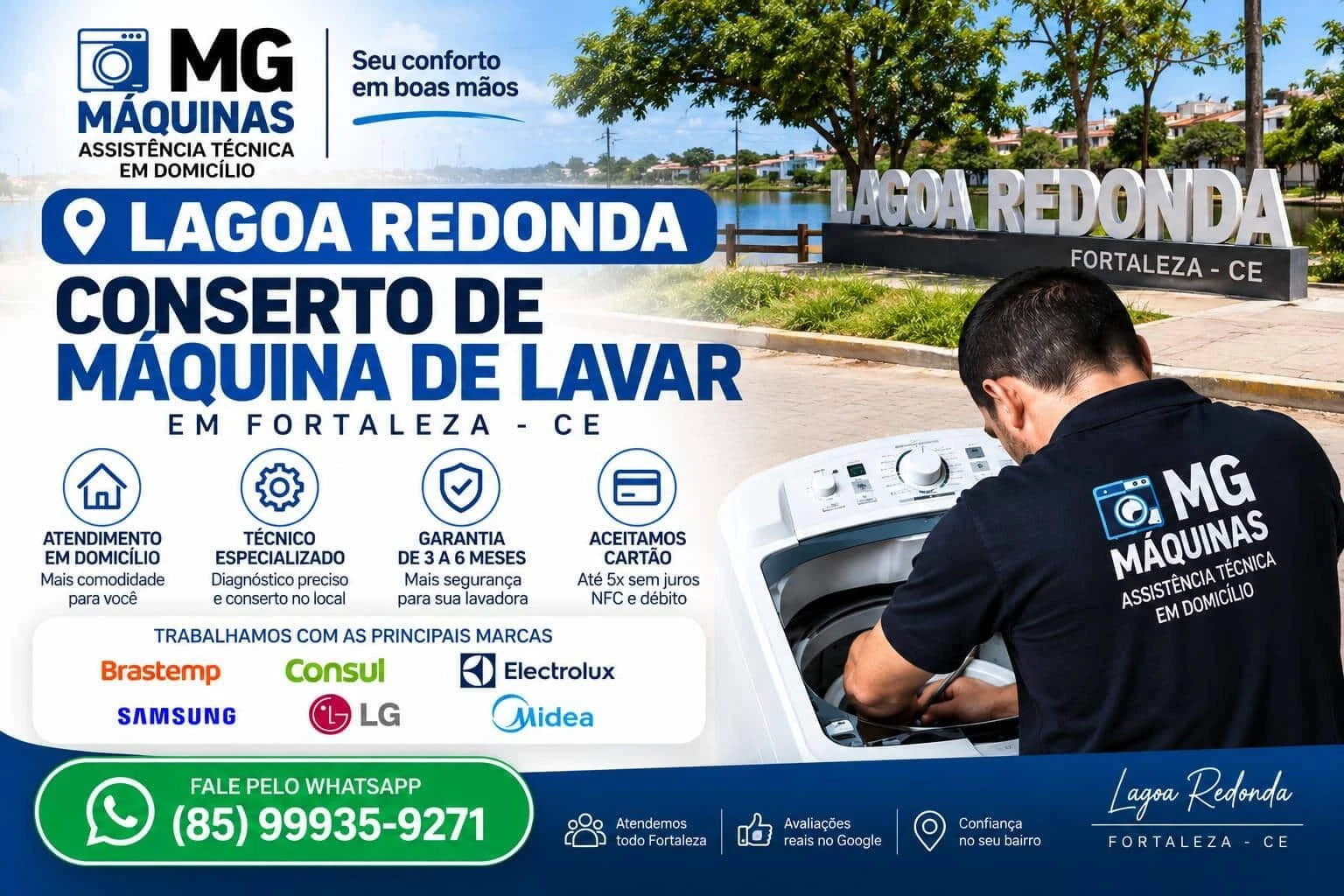Conserto de Máquina de Lavar na Lagoa Redonda em Fortaleza