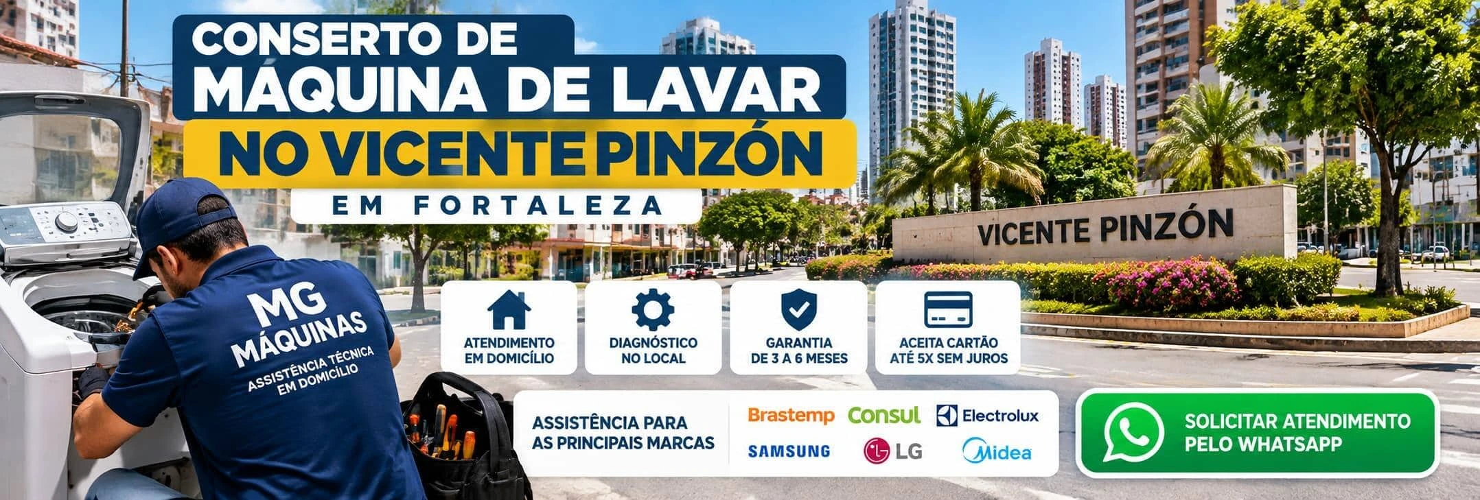 Conserto de Máquina de Lavar no Vicente Pinzón em Fortaleza **
