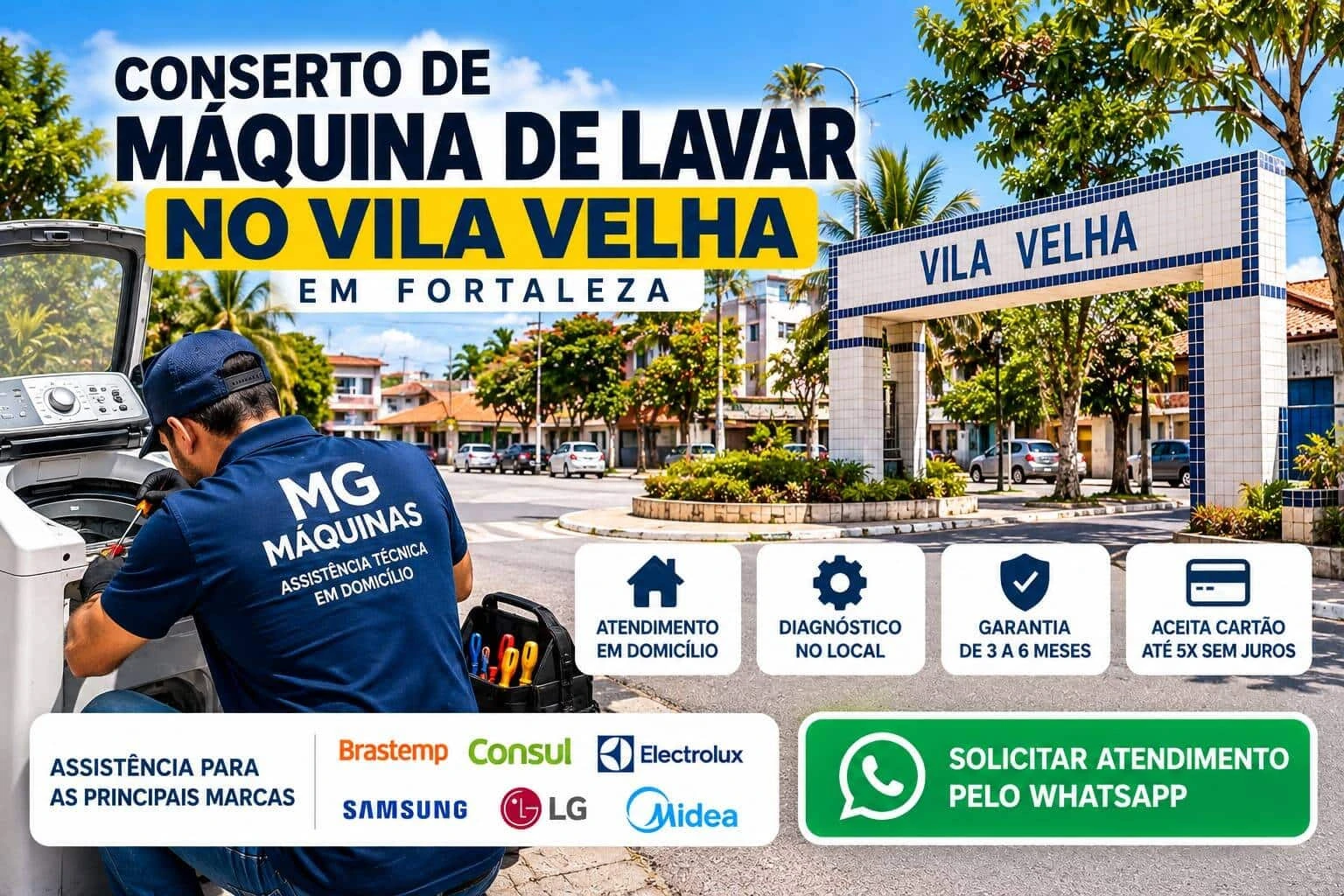 Conserto de Máquina de Lavar no Vila Velha em Fortaleza
