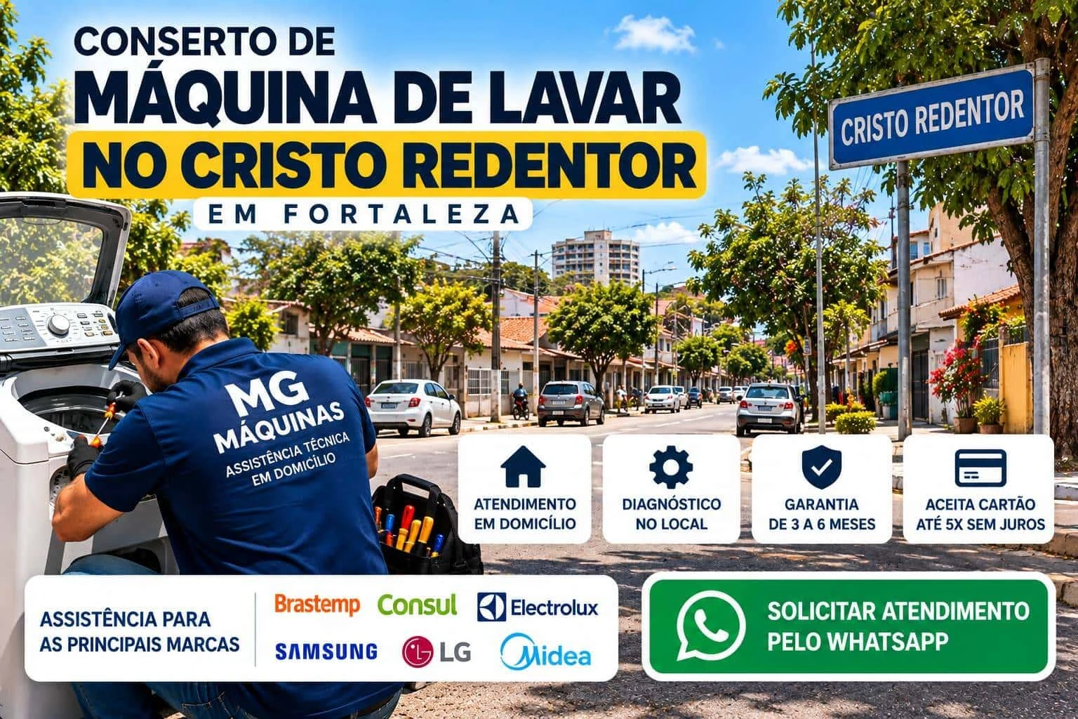 Conserto de Máquina de Lavar no Cristo Redentor em Fortaleza