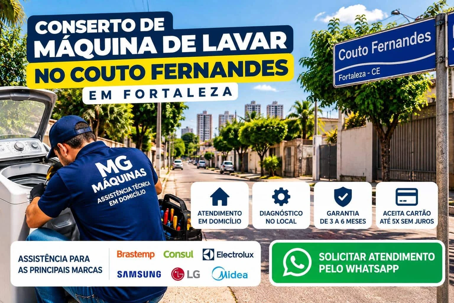 Conserto de Máquina de Lavar no Couto Fernandes em Fortaleza