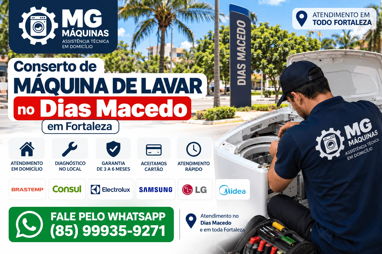 Conserto de Máquina de Lavar no Dias Macedo em Fortaleza