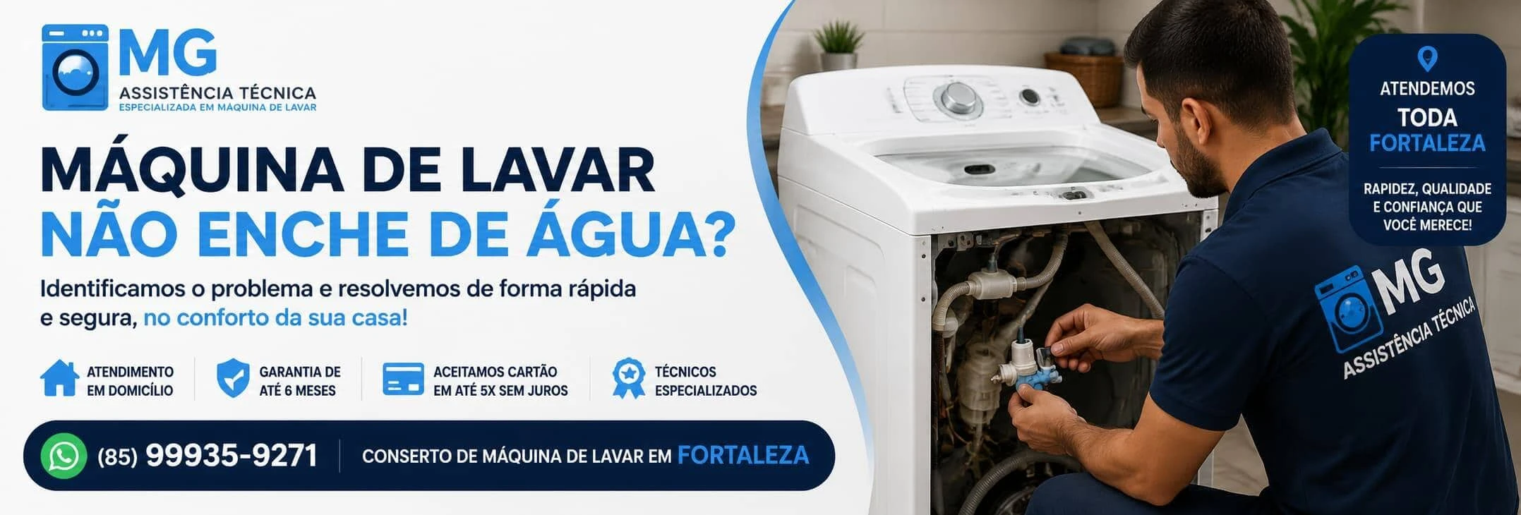 Máquina de lavar não enche de água
