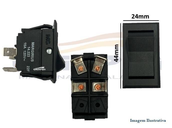 CHAVE L/D 15A 120V PRETA 24X44 S/ILUMINAÇÃO CORTA - Foto 1