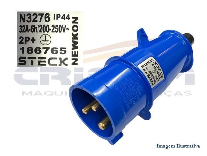 TOMADA PLUG MACHO INDUSTRIAL 32A 2P+T 6H 200-250V - Foto 1