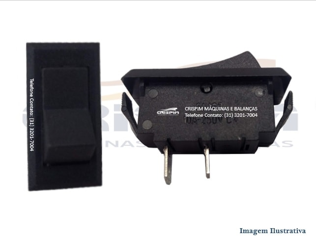 CHAVE L/D 10A 250V PRETA 20X40 CORTA FRIOS GURAL G - Foto 2