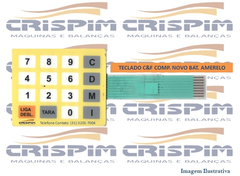 TECLADO C&F COMP. BATERIA AMARELO NOVO - Foto 1