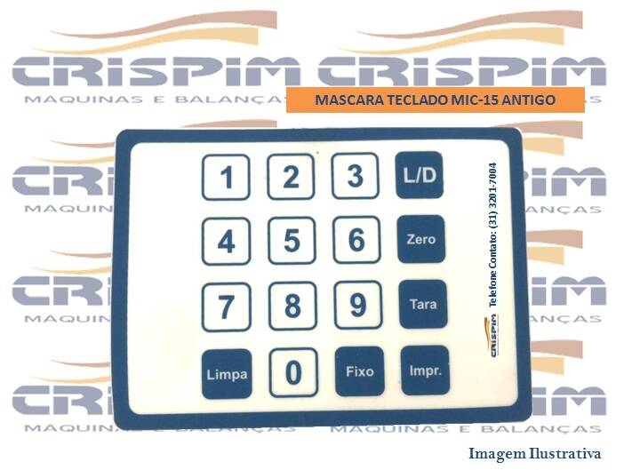 MASCARA TECLADO MIC-15 ANTIGO - Foto 1