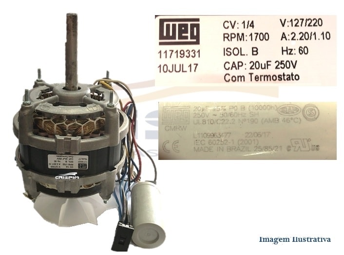 MOTOR 1/4CV 60HZ 127/220V EXTRATOR SIEMSEN ES/ESB/ - Foto 1
