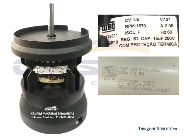 MOTOR 1/4CV 60HZ 127V EXTRATOR SIEMSEN COMPLETO - Foto 1