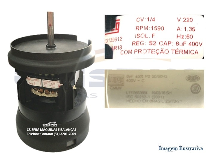 MOTOR 1/4CV 60HZ 220V EXTRATOR SIEMSEN COMPLETO - Foto 1
