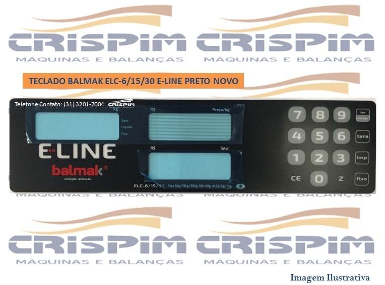TECLADO BALMAK ELC-30 6/15/30KG E-LINE PRETO NOVO - Foto 1