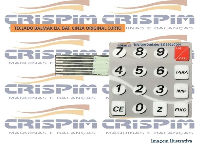 TECLADO BALMAK ELC BAT. CINZA ORIGINAL CURTO - Foto 1