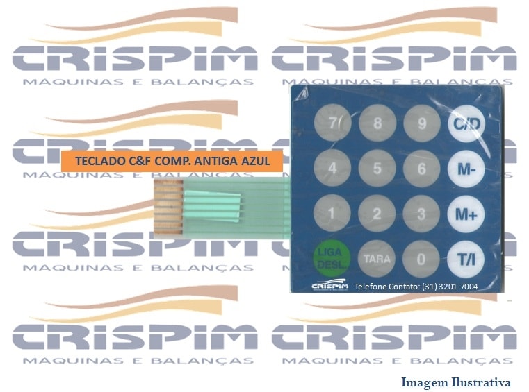 TECLADO C&F COMP. ANTIGO AZUL - Foto 1