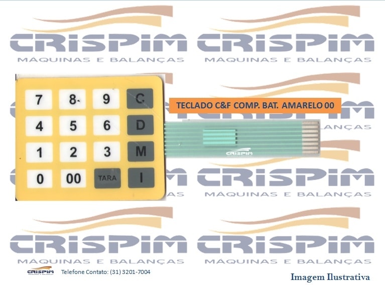 TECLADO C&F COMP. BATERIA AMARELO (00) - Foto 1