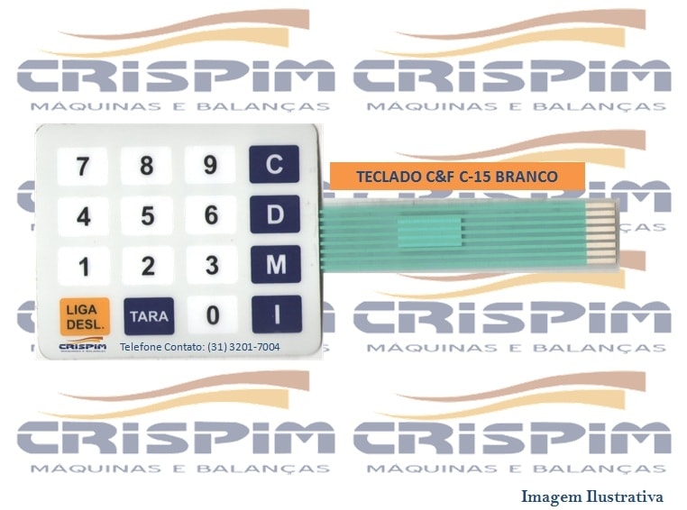 TECLADO C&F COMP. C15 BRANCO - Foto 1