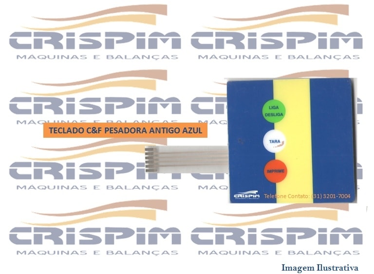 TECLADO C&F PESADORA ANTIGO AZUL - Foto 1