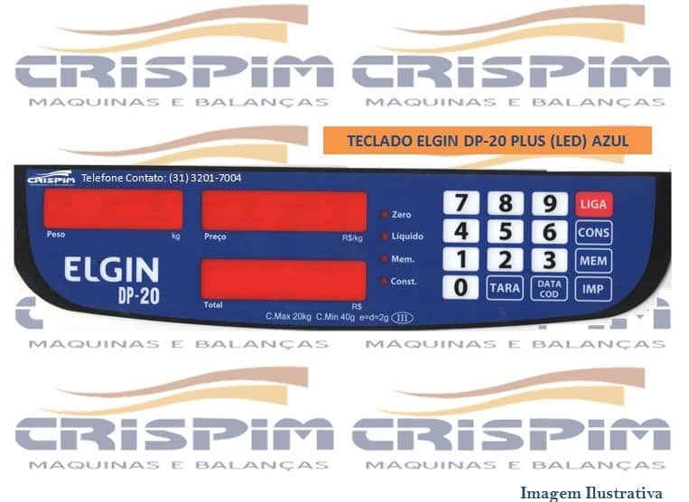 TECLADO ELGIN DP 20 LED AZUL - Foto 1
