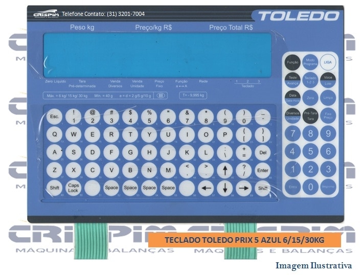 TECLADO TOLEDO PRIX 5 AZUL 6/15/30KG - Foto 1