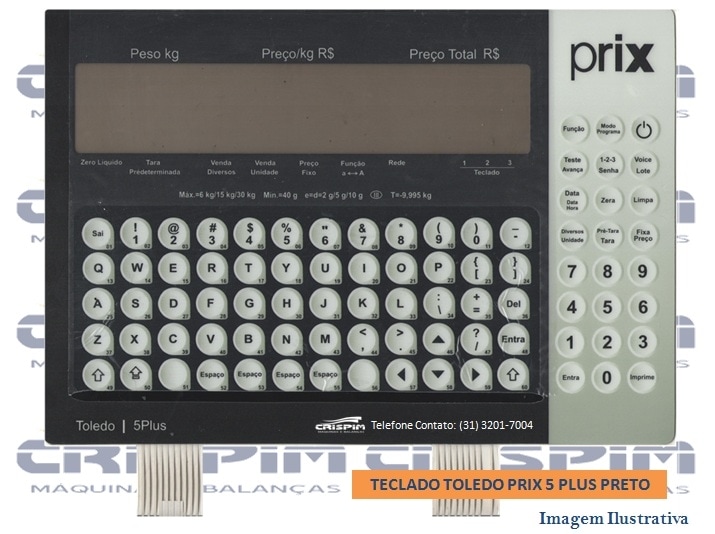 TECLADO TOLEDO PRIX 5 PLUS PRETO CURTO ( ANTIGO ) - Foto 2