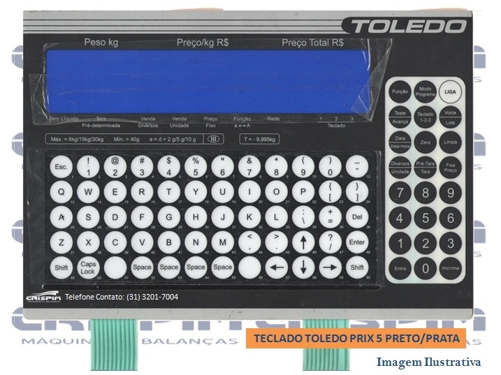 TECLADO TOLEDO PRIX 5 PRETO/PRATA - Foto 1