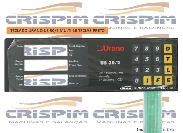 TECLADO URANO US 30/2 MULTI 16 TECLAS PRETO - Foto 1