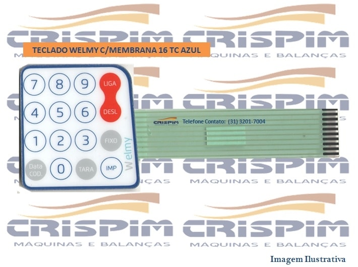 TECLADO WELMY C/MEMBRANA 16 TC AZUL - Foto 1