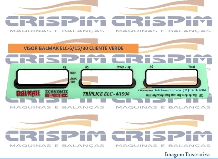 VISOR BALMAK ELC-30 6/15/30KG VERDE TRASEIRO - Foto 1