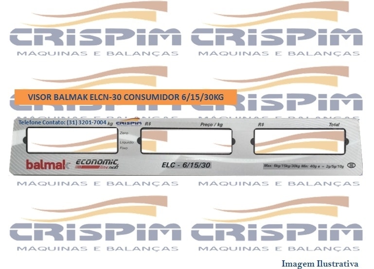VISOR BALMAK ELCN-30 6/15/30KG TRASEIRO - Foto 1