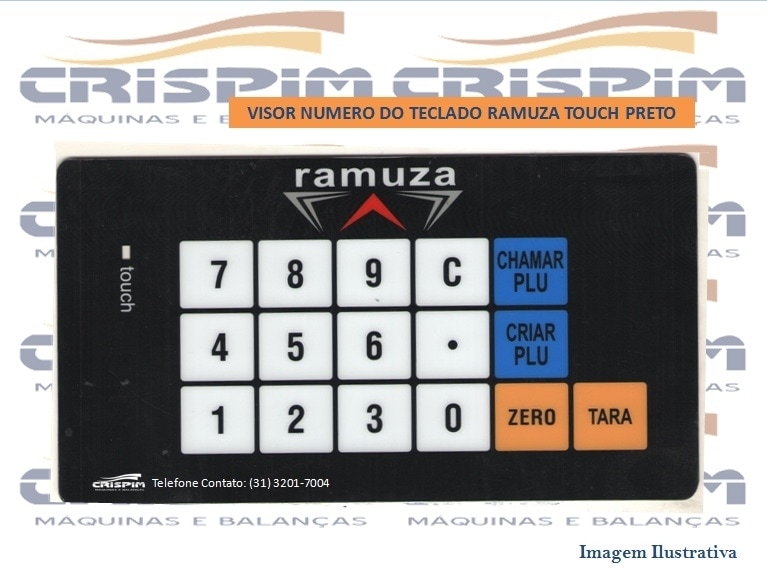 VISOR NUMERO DO TECLADO RAMUZA TOUCH PRETO - Foto 1