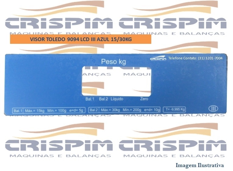 VISOR TOLEDO 9094 LCD III AZUL 15/30KG - Foto 1