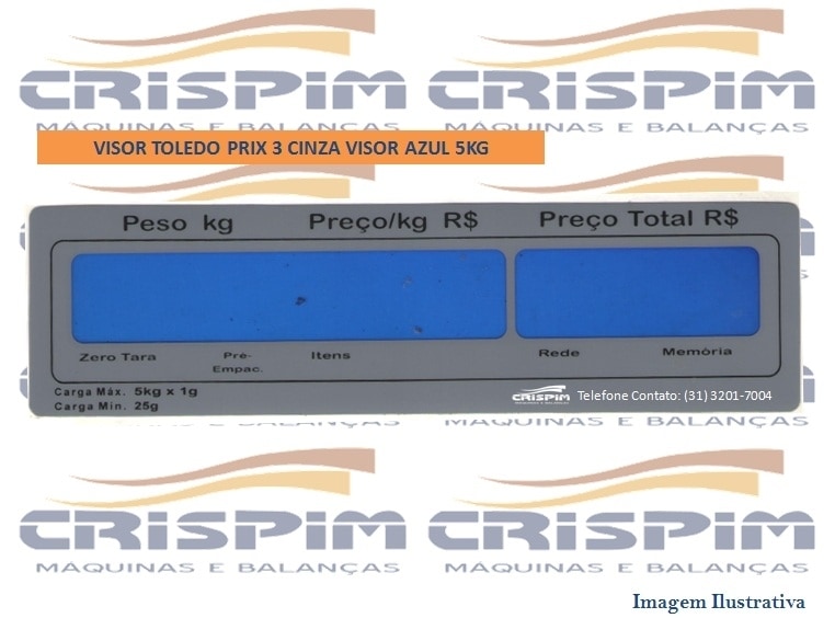 VISOR TOLEDO PRIX 3 CINZA VISOR AZUL 5KG - Foto 1