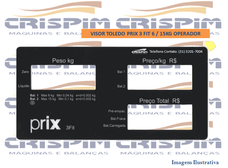 VISOR TOLEDO PRIX 3 FIT 6/15KG OPERADOR - Foto 1