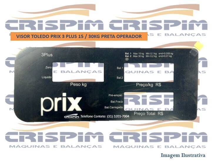 VISOR TOLEDO PRIX 3 PLUS 15 / 30KG PRETA OPERADOR - Foto 1