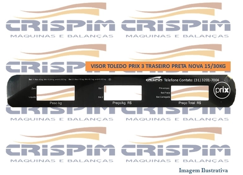 VISOR TOLEDO PRIX 3 TRASEIRO PRETA NOVA 15/30KG - Foto 1