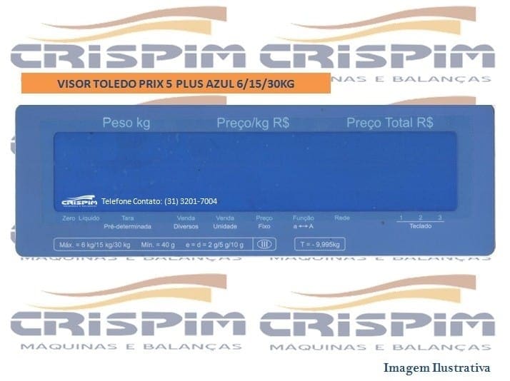 VISOR TOLEDO PRIX 5 PLUS AZUL 6/15/30KG - Foto 1